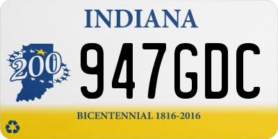 IN license plate 947GDC