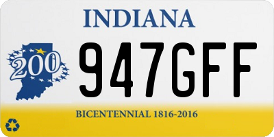IN license plate 947GFF