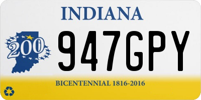 IN license plate 947GPY