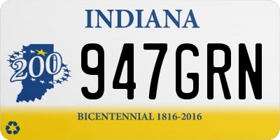 IN license plate 947GRN