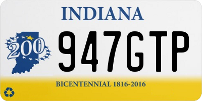 IN license plate 947GTP
