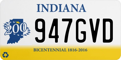 IN license plate 947GVD