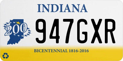IN license plate 947GXR