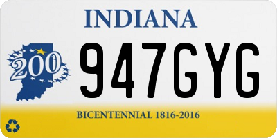 IN license plate 947GYG