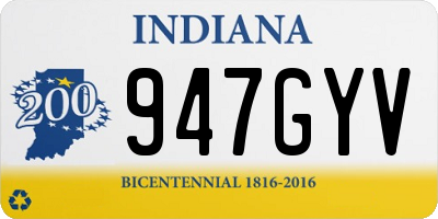 IN license plate 947GYV