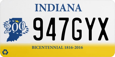 IN license plate 947GYX