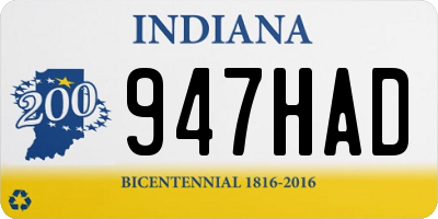 IN license plate 947HAD