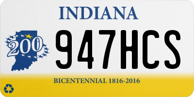 IN license plate 947HCS