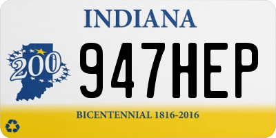IN license plate 947HEP