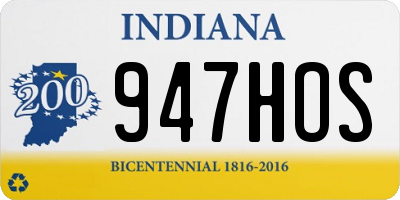 IN license plate 947HOS