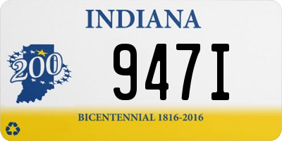 IN license plate 947I