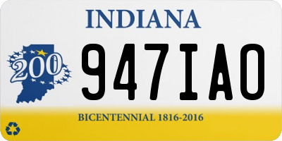 IN license plate 947IAO