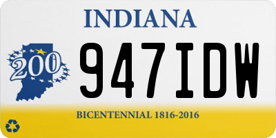 IN license plate 947IDW