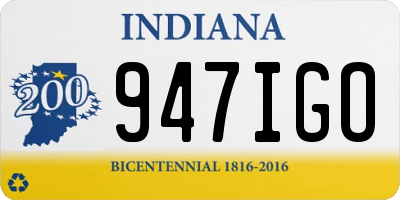 IN license plate 947IGO