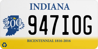 IN license plate 947IOG