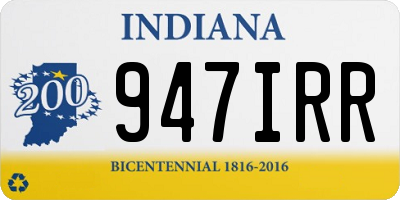 IN license plate 947IRR