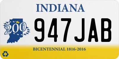 IN license plate 947JAB