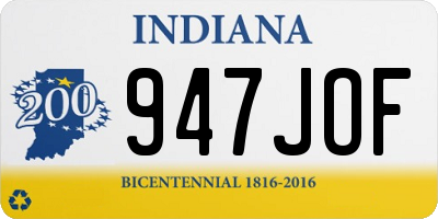 IN license plate 947JOF
