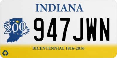 IN license plate 947JWN