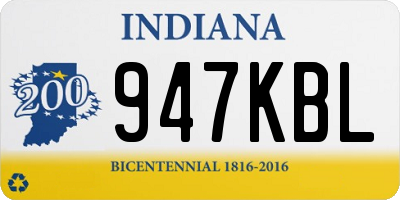 IN license plate 947KBL