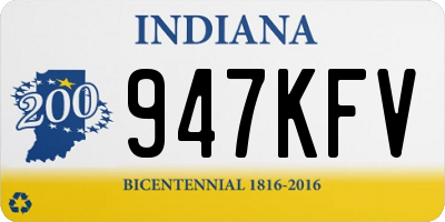 IN license plate 947KFV