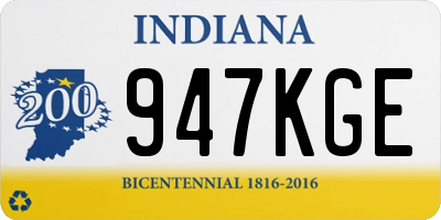 IN license plate 947KGE