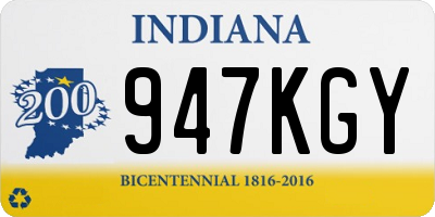 IN license plate 947KGY