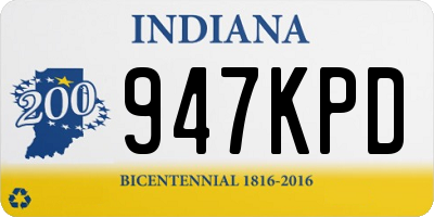 IN license plate 947KPD