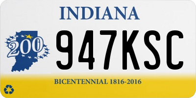 IN license plate 947KSC