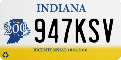 IN license plate 947KSV