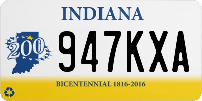 IN license plate 947KXA