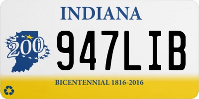 IN license plate 947LIB
