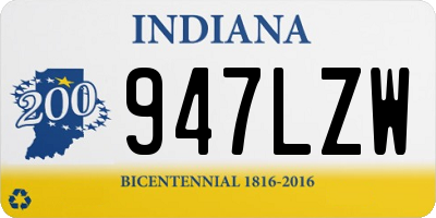 IN license plate 947LZW