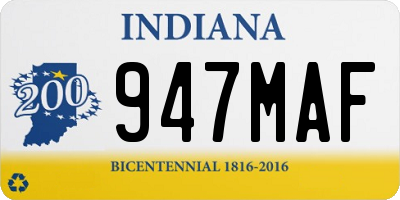 IN license plate 947MAF
