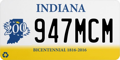 IN license plate 947MCM