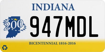 IN license plate 947MDL