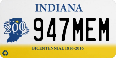 IN license plate 947MEM