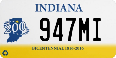 IN license plate 947MI