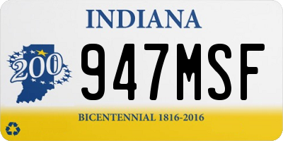IN license plate 947MSF