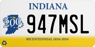 IN license plate 947MSL