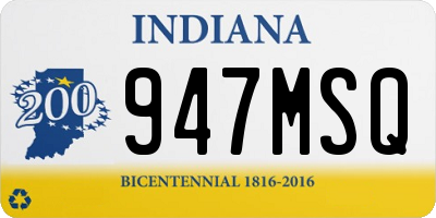 IN license plate 947MSQ