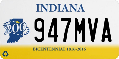 IN license plate 947MVA