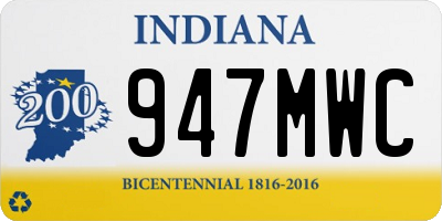 IN license plate 947MWC