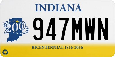 IN license plate 947MWN