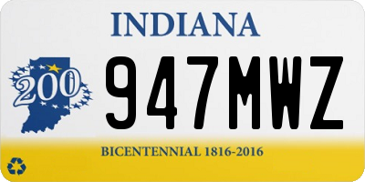 IN license plate 947MWZ