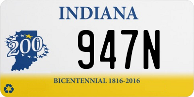 IN license plate 947N