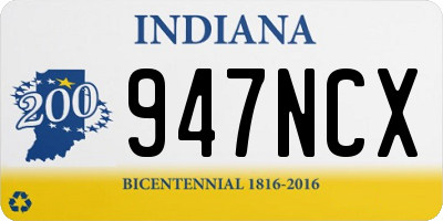 IN license plate 947NCX