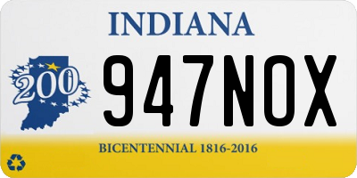 IN license plate 947NOX