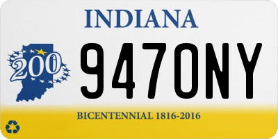 IN license plate 947ONY