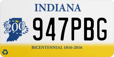 IN license plate 947PBG